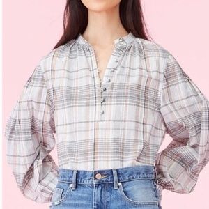 Rebecca Taylor La Vie lurex metallic blouse